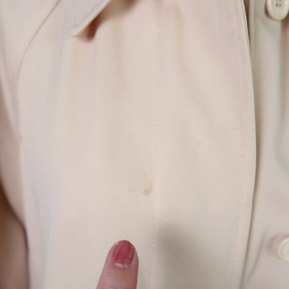 Vintage 80s cream tan wool mid length coat 12 - Picture 7 of 10